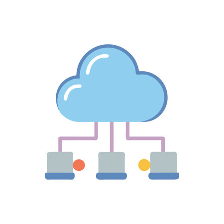 Flat style Cloud Computing Icon vector illustration for User Interface documents websites and mobile applicationsのイラスト素材