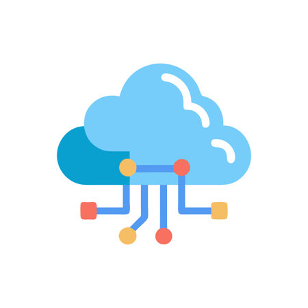 Flat style Cloud Computing Icon vector illustration for User Interface documents websites and mobile applicationsのイラスト素材