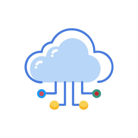 Flat style Cloud Computing Icon vector illustration for User Interface documents websites and mobile applicationsのイラスト素材
