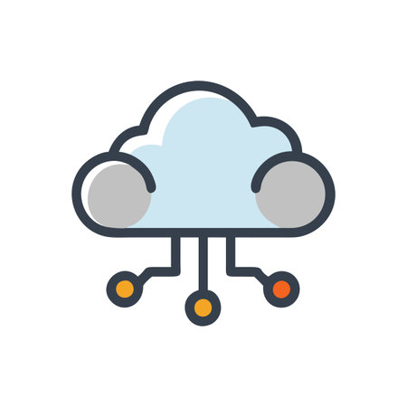 Flat style Cloud Computing Icon vector illustration for User Interface documents websites and mobile applicationsのイラスト素材