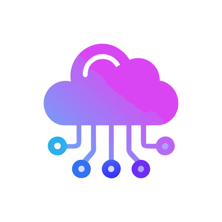 Flat style Cloud Computing Icon vector illustration for User Interface documents websites and mobile applicationsのイラスト素材