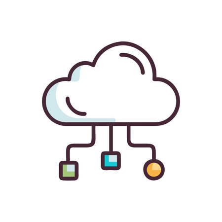 Flat style Cloud Computing Icon vector illustration for User Interface documents websites and mobile applicationsのイラスト素材