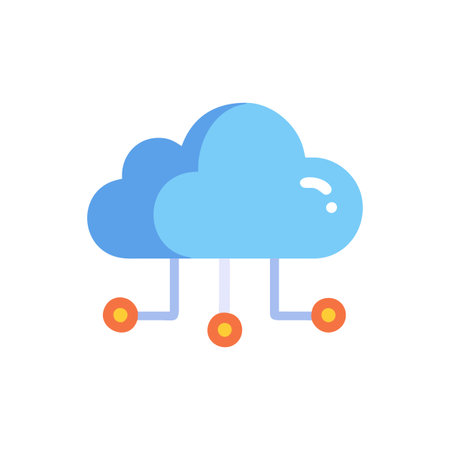 Flat style Cloud Computing Icon vector illustration for User Interface documents websites and mobile applicationsのイラスト素材