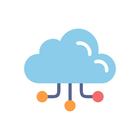 Flat style Cloud Computing Icon vector illustration for User Interface documents websites and mobile applicationsのイラスト素材