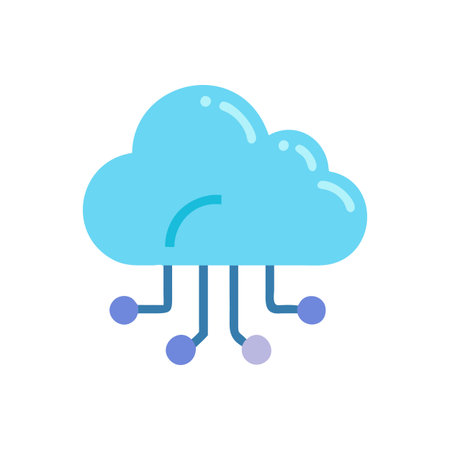 Flat style Cloud Computing Icon vector illustration for User Interface documents websites and mobile applicationsのイラスト素材