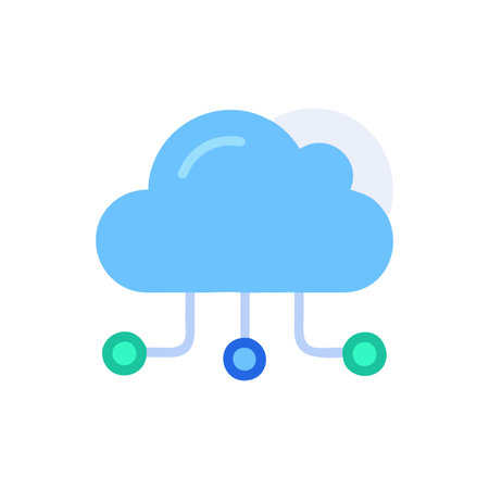 Flat style Cloud Computing Icon vector illustration for User Interface documents websites and mobile applicationsのイラスト素材
