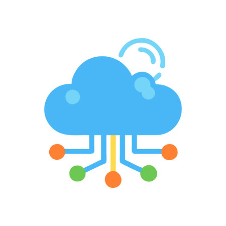 Flat style Cloud Computing Icon vector illustration for User Interface documents websites and mobile applicationsのイラスト素材