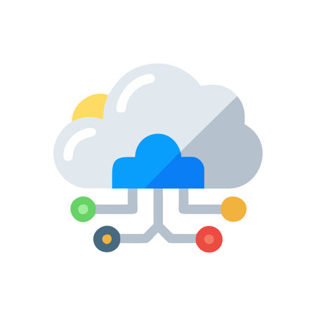 Flat style Cloud Computing Icon vector illustration for User Interface documents websites and mobile applicationsのイラスト素材