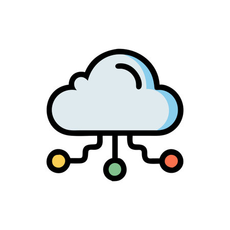 Flat style Cloud Computing Icon vector illustration for User Interface documents websites and mobile applicationsのイラスト素材