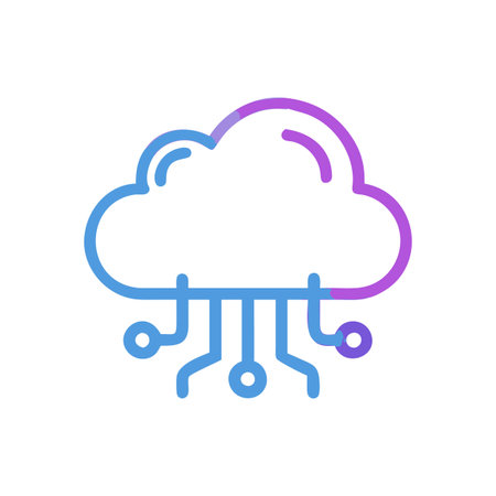 Flat style Cloud Computing Icon vector illustration for User Interface documents websites and mobile applicationsのイラスト素材