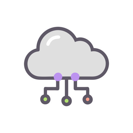 Flat style Cloud Computing Icon vector illustration for User Interface documents websites and mobile applicationsのイラスト素材