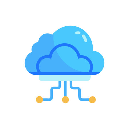 Flat style Cloud Computing Icon vector illustration for User Interface documents websites and mobile applicationsのイラスト素材