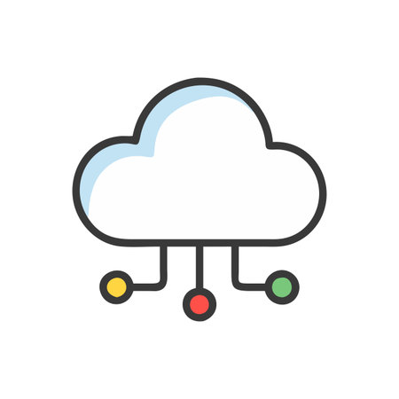 Flat style Cloud Computing Icon vector illustration for User Interface documents websites and mobile applicationsのイラスト素材