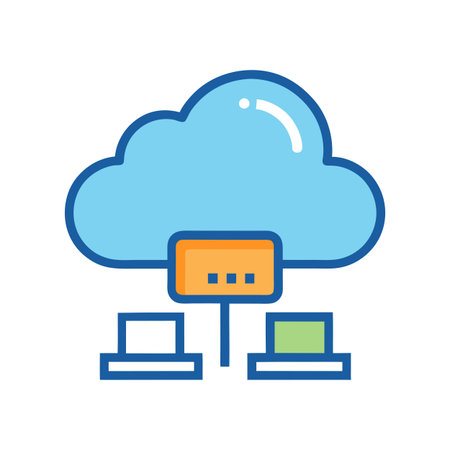 Flat style Cloud Computing Icon vector illustration for User Interface documents websites and mobile applicationsのイラスト素材