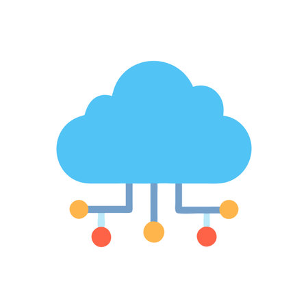 Flat style Cloud Computing Icon vector illustration for User Interface documents websites and mobile applicationsのイラスト素材