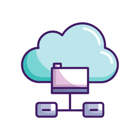 Flat style Cloud Computing Icon vector illustration for User Interface documents websites and mobile applicationsのイラスト素材