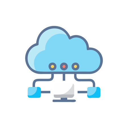 Flat style Cloud Computing Icon vector illustration for User Interface documents websites and mobile applicationsのイラスト素材