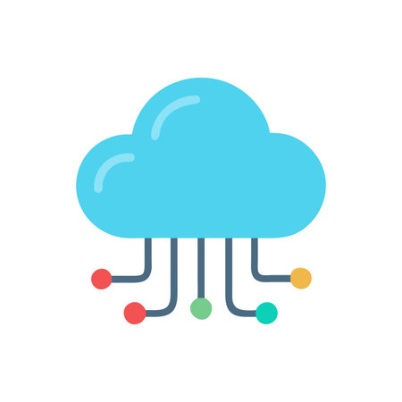 Flat style Cloud Computing Icon vector illustration for User Interface documents websites and mobile applicationsのイラスト素材