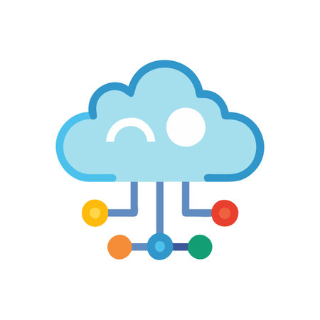 Flat style Cloud Computing Icon vector illustration for User Interface documents websites and mobile applicationsのイラスト素材