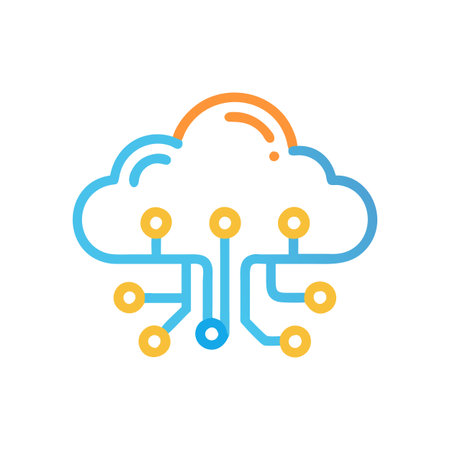 Flat style Cloud Computing Icon vector illustration for User Interface documents websites and mobile applicationsのイラスト素材