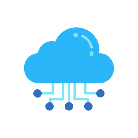 Flat style Cloud Computing Icon vector illustration for User Interface documents websites and mobile applicationsのイラスト素材