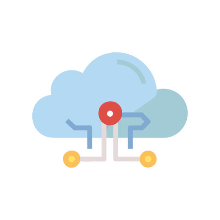 Flat style Cloud Computing Icon vector illustration for User Interface documents websites and mobile applicationsのイラスト素材