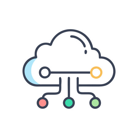 Flat style Cloud Computing Icon vector illustration for User Interface documents websites and mobile applicationsのイラスト素材