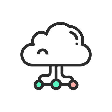 Flat style Cloud Computing Icon vector illustration for User Interface documents websites and mobile applicationsのイラスト素材