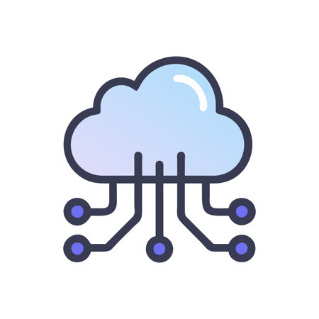 Flat style Cloud Computing Icon vector illustration for User Interface documents websites and mobile applicationsのイラスト素材