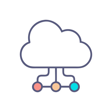 Flat style Cloud Computing Icon vector illustration for User Interface documents websites and mobile applicationsのイラスト素材