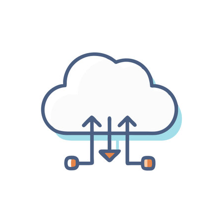 Flat style Cloud Computing Icon vector illustration for User Interface documents websites and mobile applicationsのイラスト素材