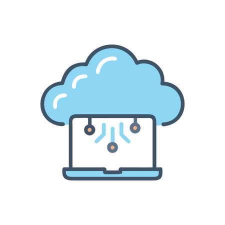 Flat style Cloud Computing Icon vector illustration for User Interface documents websites and mobile applicationsのイラスト素材