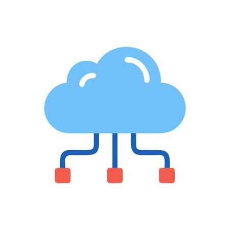 Flat style Cloud Computing Icon vector illustration for User Interface documents websites and mobile applicationsのイラスト素材