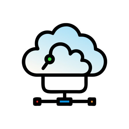Flat style Cloud Computing Icon vector illustration for User Interface documents websites and mobile applicationsのイラスト素材