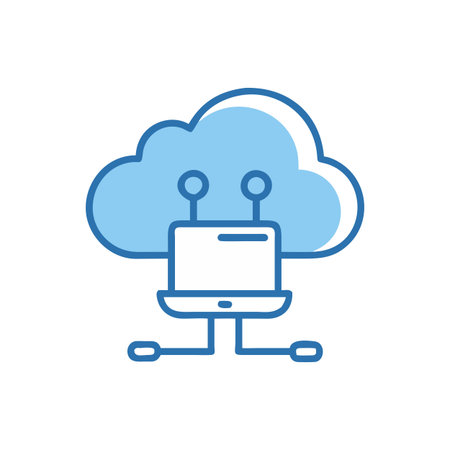 Flat style Cloud Computing Icon vector illustration for User Interface documents websites and mobile applicationsのイラスト素材