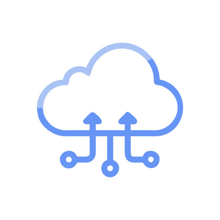 Flat style Cloud Computing Icon vector illustration for User Interface documents websites and mobile applicationsのイラスト素材