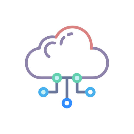 Flat style Cloud Computing Icon vector illustration for User Interface documents websites and mobile applicationsのイラスト素材