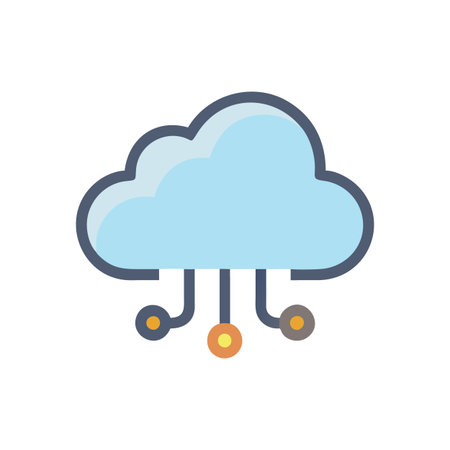 Flat style Cloud Computing Icon vector illustration for User Interface documents websites and mobile applicationsのイラスト素材