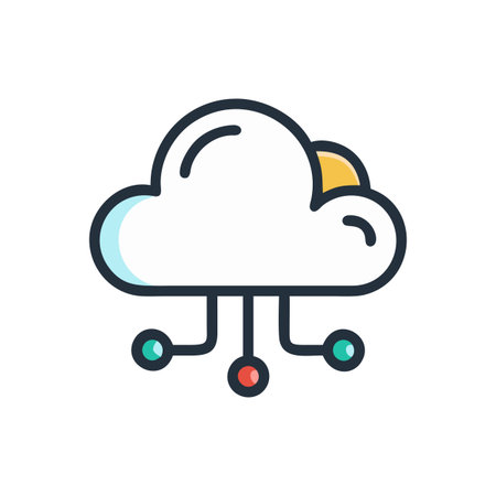Flat style Cloud Computing Icon vector illustration for User Interface documents websites and mobile applicationsのイラスト素材