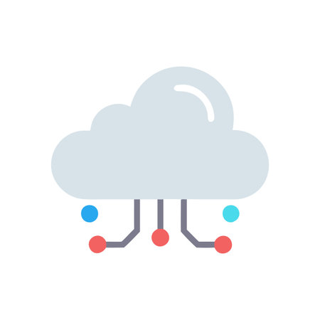 Flat style Cloud Computing Icon vector illustration for User Interface documents websites and mobile applicationsのイラスト素材