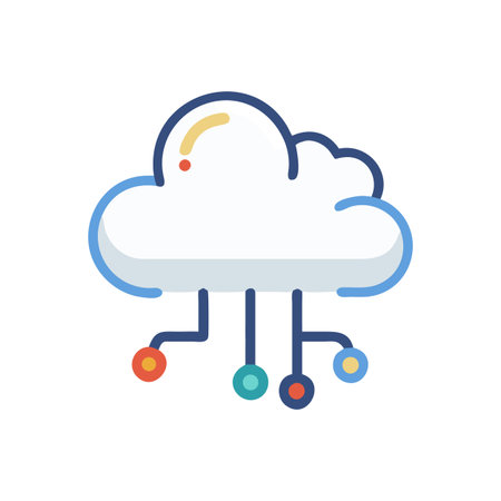 Flat style Cloud Computing Icon vector illustration for User Interface documents websites and mobile applicationsのイラスト素材