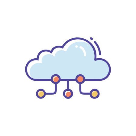 Flat style Cloud Computing Icon vector illustration for User Interface documents websites and mobile applicationsのイラスト素材