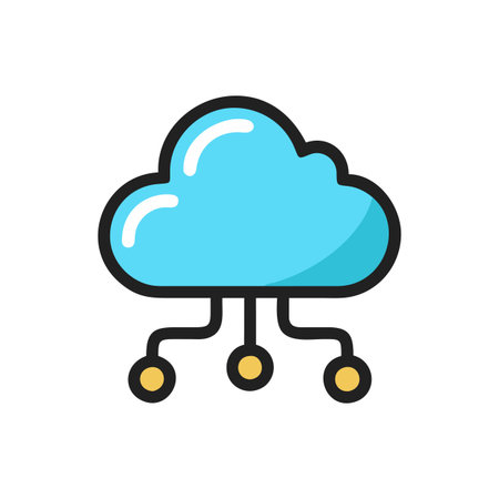 Flat style Cloud Computing Icon vector illustration for User Interface documents websites and mobile applicationsのイラスト素材