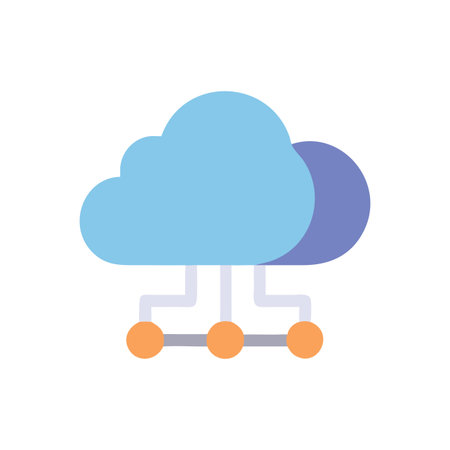 Flat style Cloud Computing Icon vector illustration for User Interface documents websites and mobile applicationsのイラスト素材