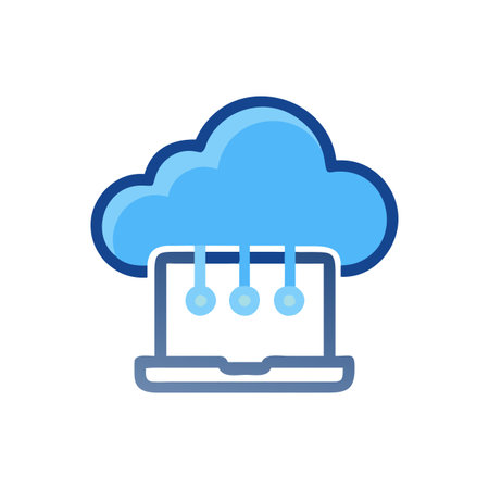 Flat style Cloud Computing Icon vector illustration for User Interface documents websites and mobile applicationsのイラスト素材