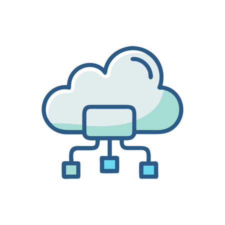 Flat style Cloud Computing Icon vector illustration for User Interface documents websites and mobile applicationsのイラスト素材