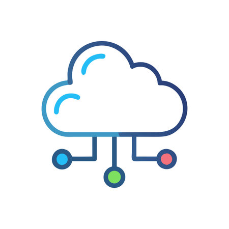 Flat style Cloud Computing Icon vector illustration for User Interface documents websites and mobile applicationsのイラスト素材