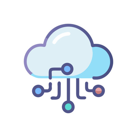 Flat style Cloud Computing Icon vector illustration for User Interface documents websites and mobile applicationsのイラスト素材