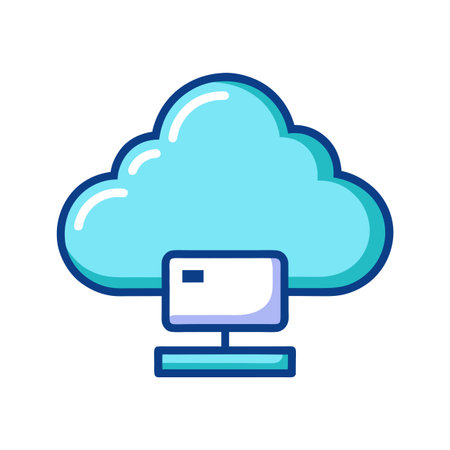 Flat style Cloud Computing Icon vector illustration for User Interface documents websites and mobile applicationsのイラスト素材