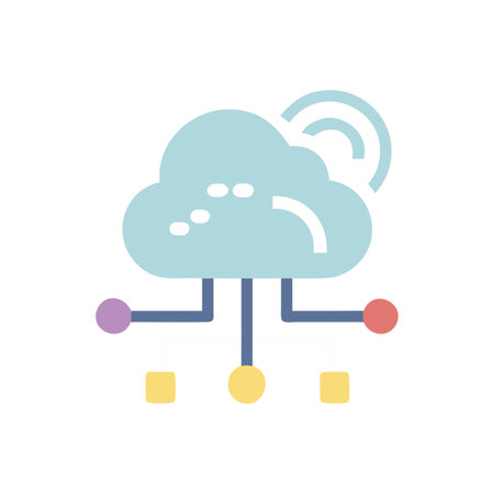 Flat style Cloud Computing Icon vector illustration for User Interface documents websites and mobile applicationsのイラスト素材